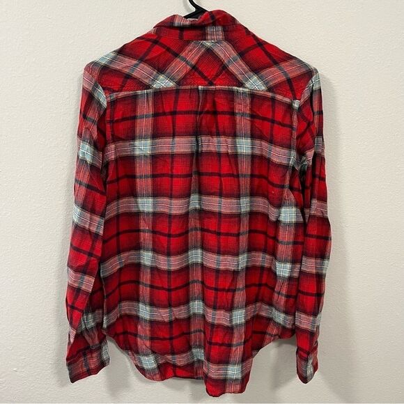 Abercrombie & Fitch Women's Red Plaid Button Down Flannel SIZE SMALL - Picture 6 of 6